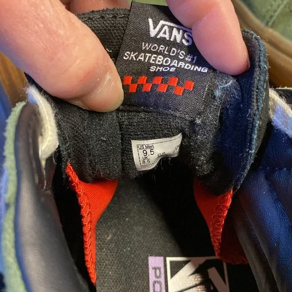 Vans Off The Wall Green High Tops Tennis Shoes Sz 9.5 - Picture 9 of 10